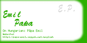 emil papa business card